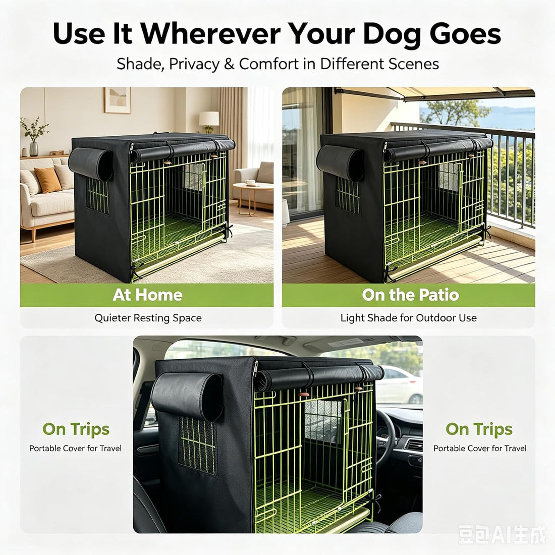 Dog Crate Cover Thickened Waterproof Breathable for 24 Inch Cage