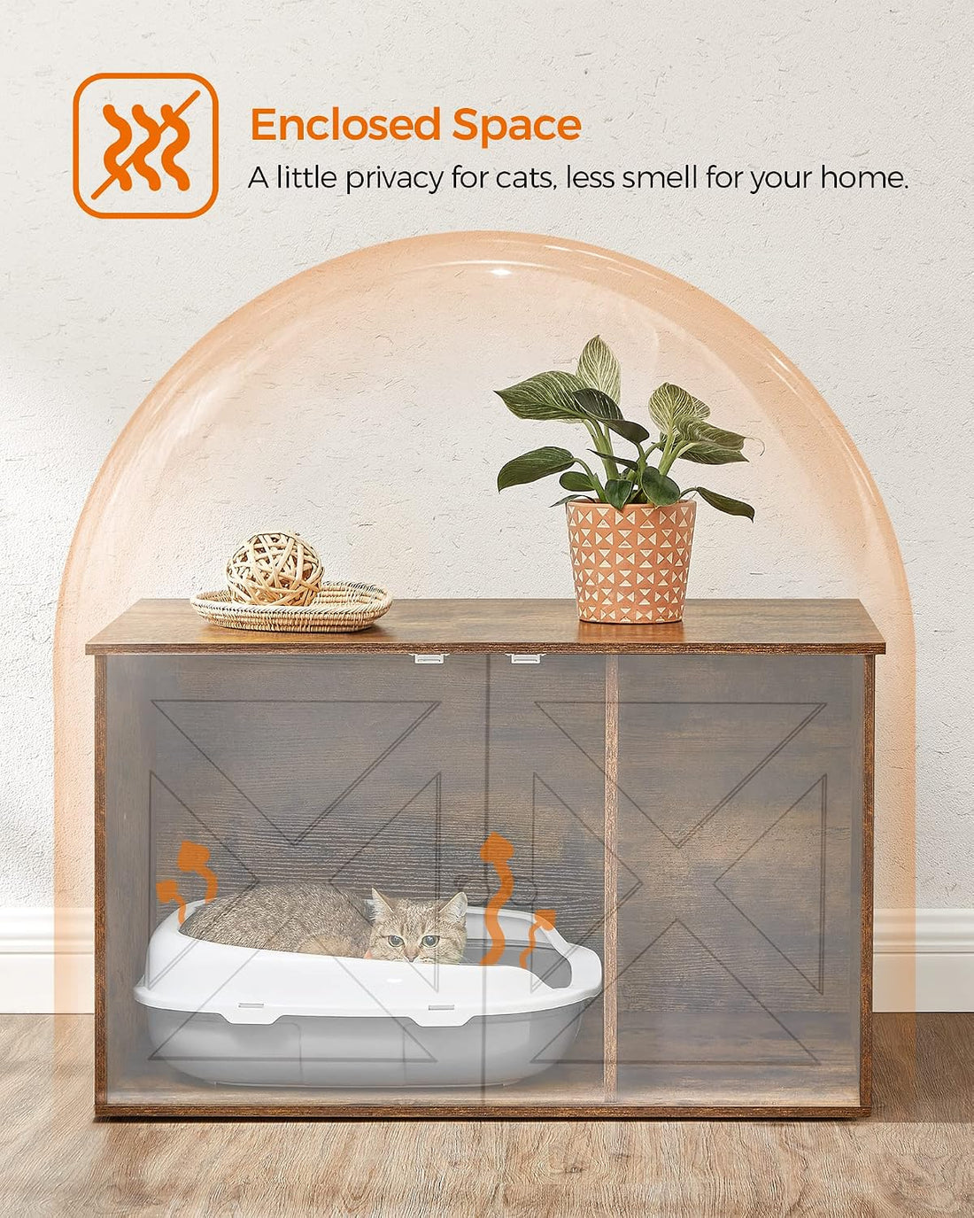 Feandrea Cat Litter Box Enclosure, End Table