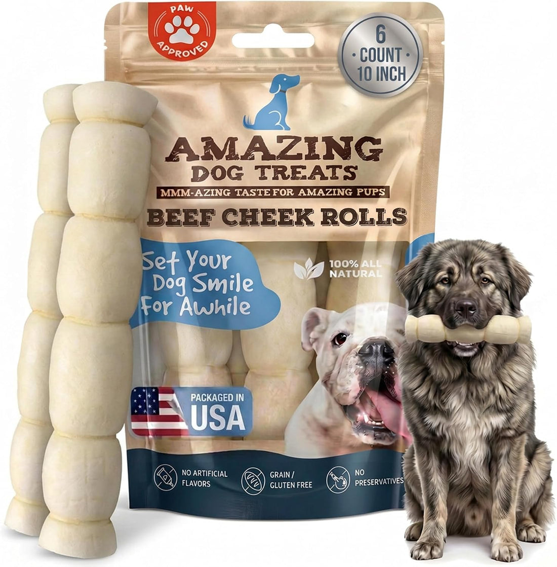 Amazing Dog Treats - Beef Cheek Rolls