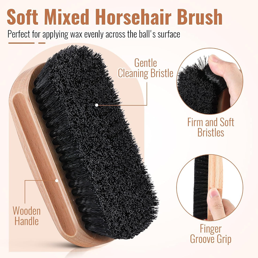 Football Prep Kit, Leather Ball Wax Brush Conditioning Set