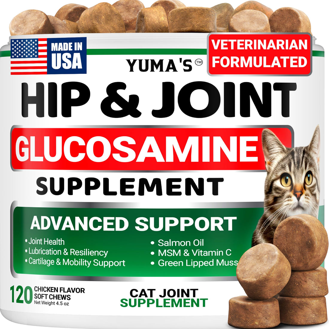 YUMA'S Cat Hip and Joint Health Supplement Chews