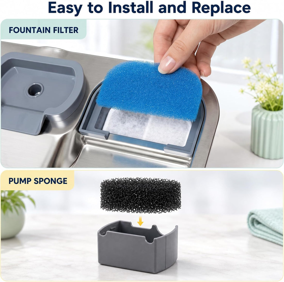 9 Pack Dog Water Fountain Filters Replacement Set