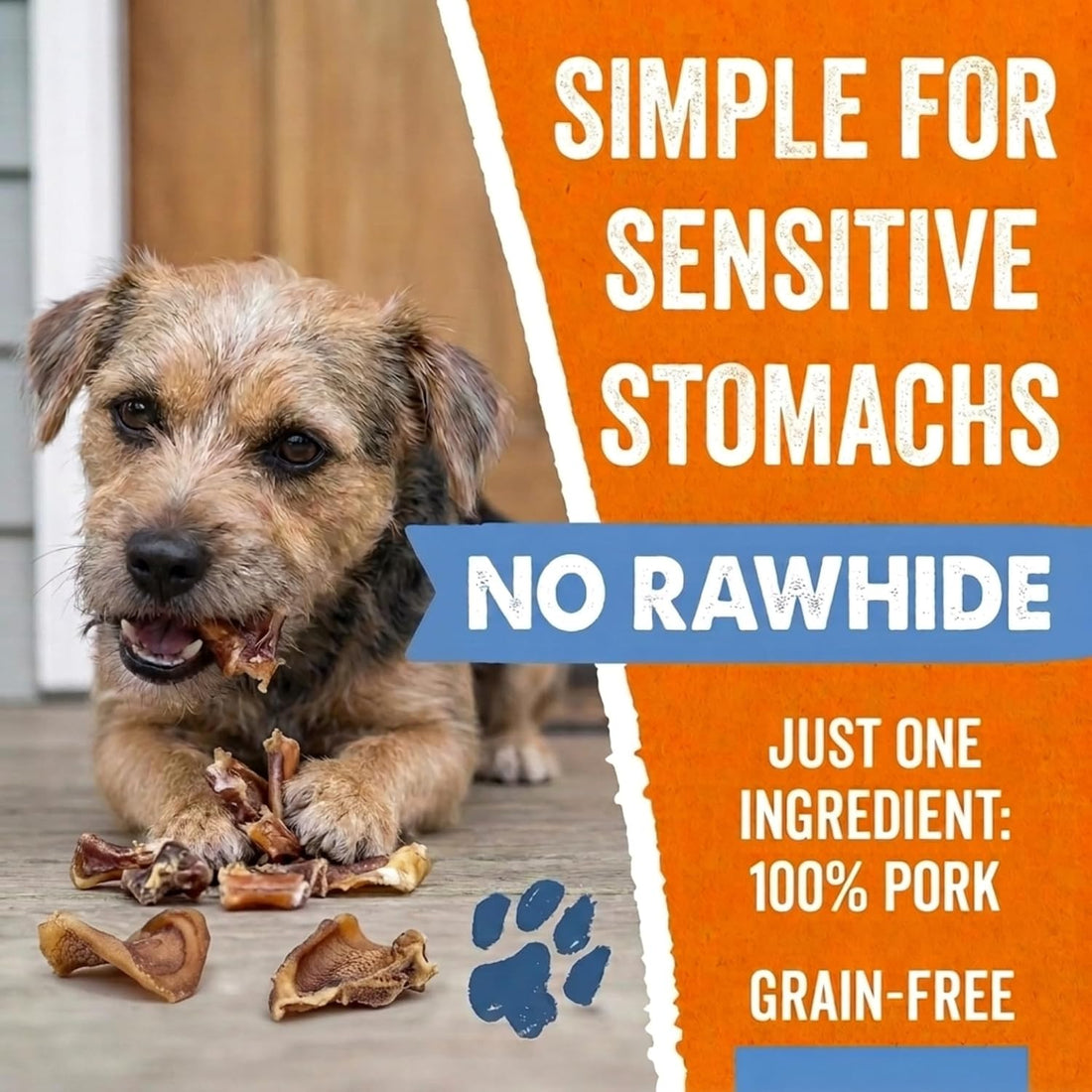 K9warehouse Bulk Pig Ear Bites for Dogs 100% Pork, Rawhide Alternative