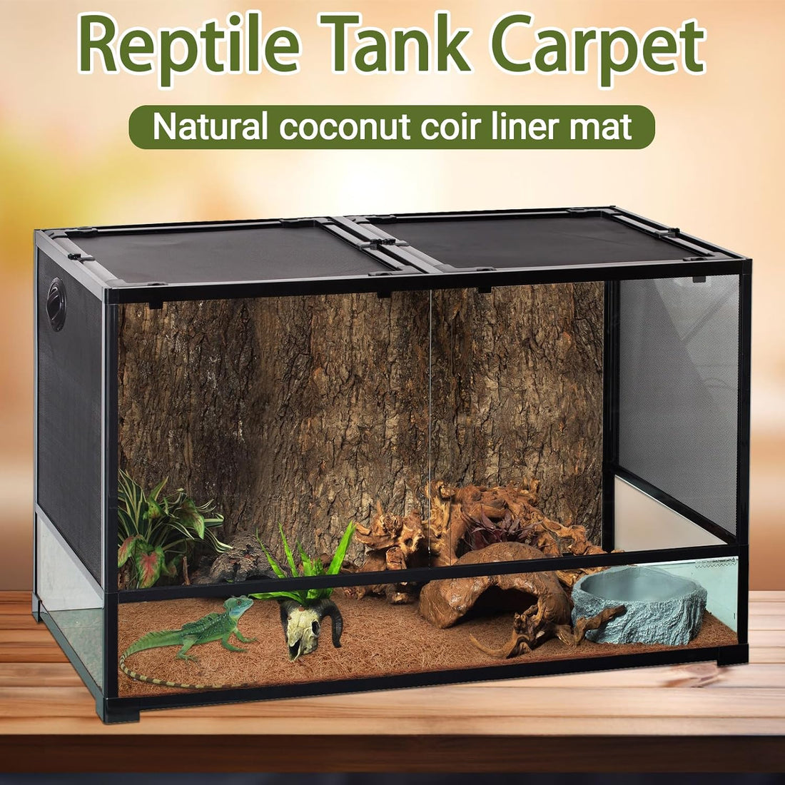 ZeeDix 10 Pcs Reptile Carpet 12x12 Inch Coconut Fiber Mat for Tank
