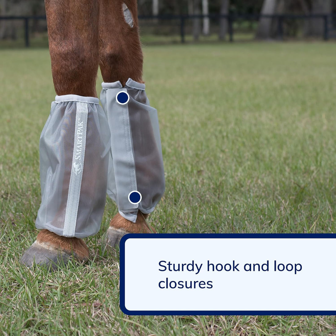 SmartEquine Deluxe Relaxed Fit Fly Boots for Horses, Pair, Horse Size