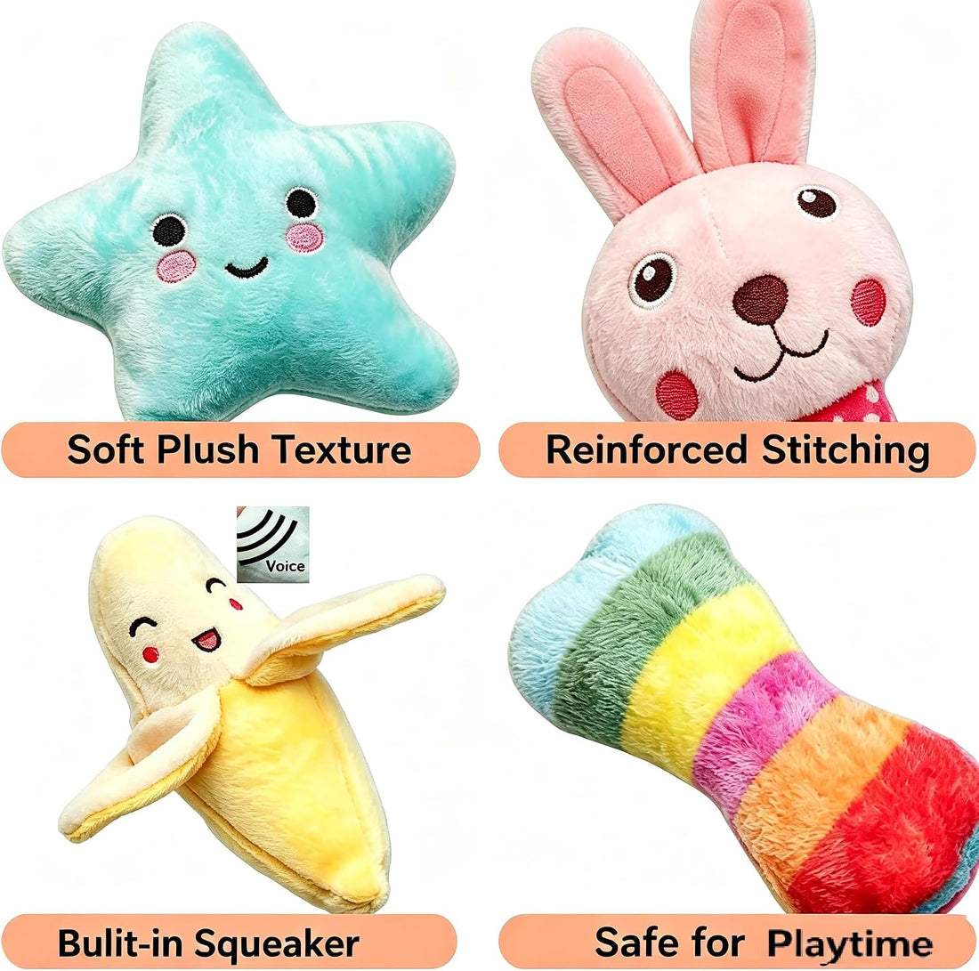 SZKOKUHO 9 Pack Small Dogs Puppy Squeaky Dog Toys,Cute Variety Colors