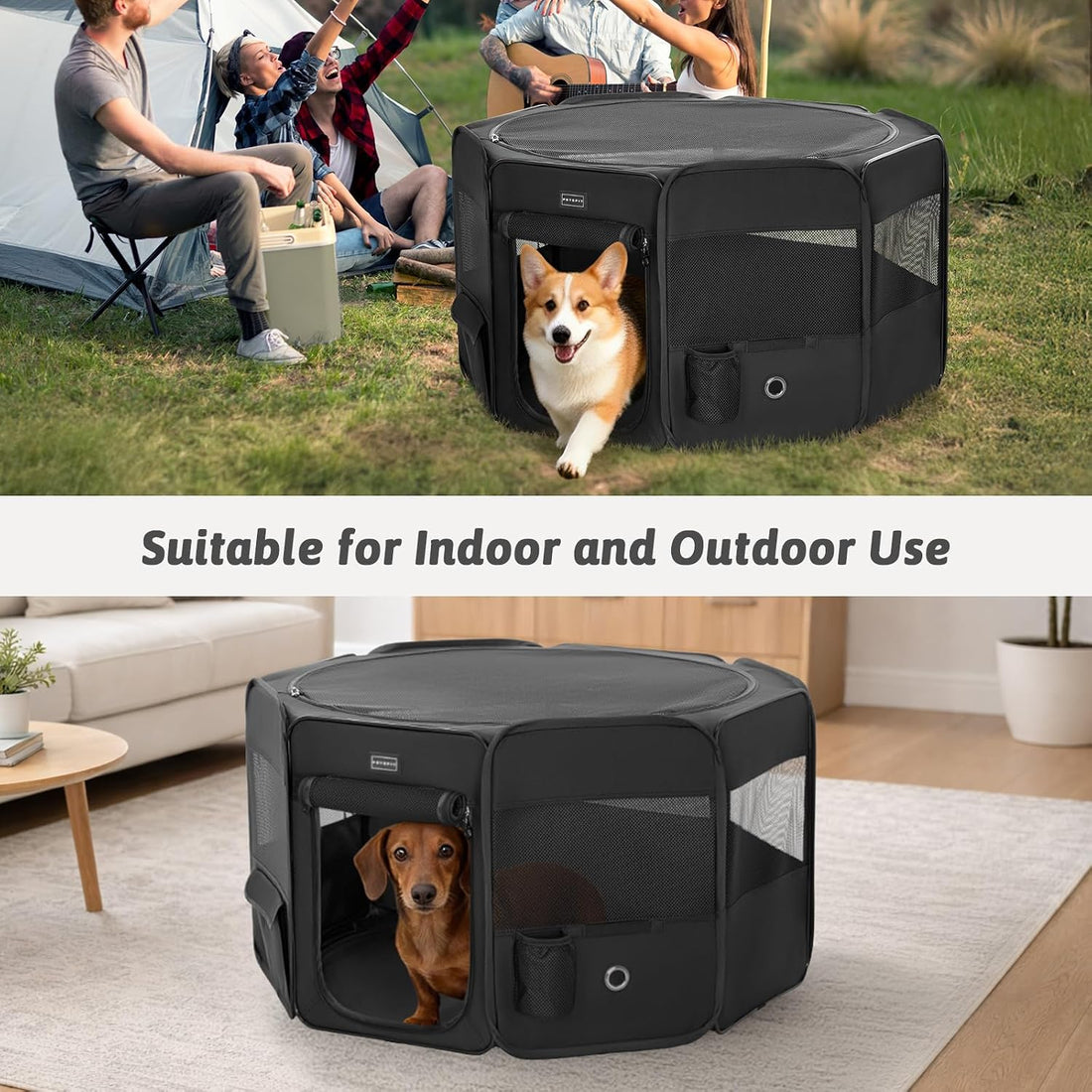 PETSFIT Portable Dog Playpen 36", Removable Waterproof Mat