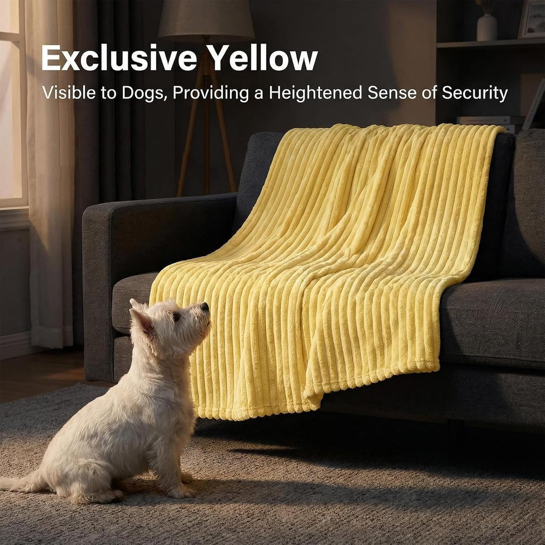 Yellow Dog Blanket, Emotional Support Blanket Yellow