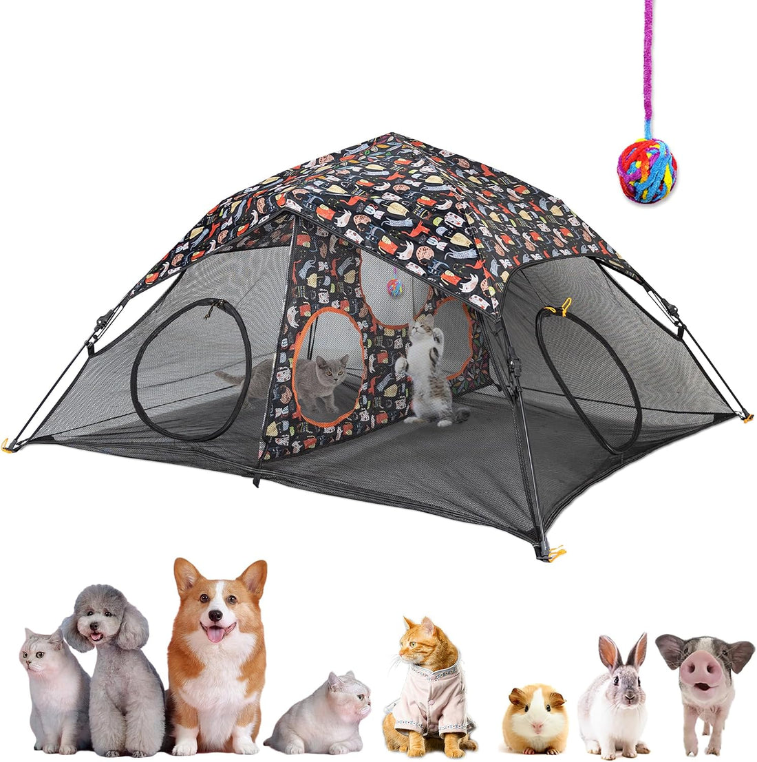 Extra Large Catio Outdoor Cat Enclosure 2-Tier Cat Tent for Patio