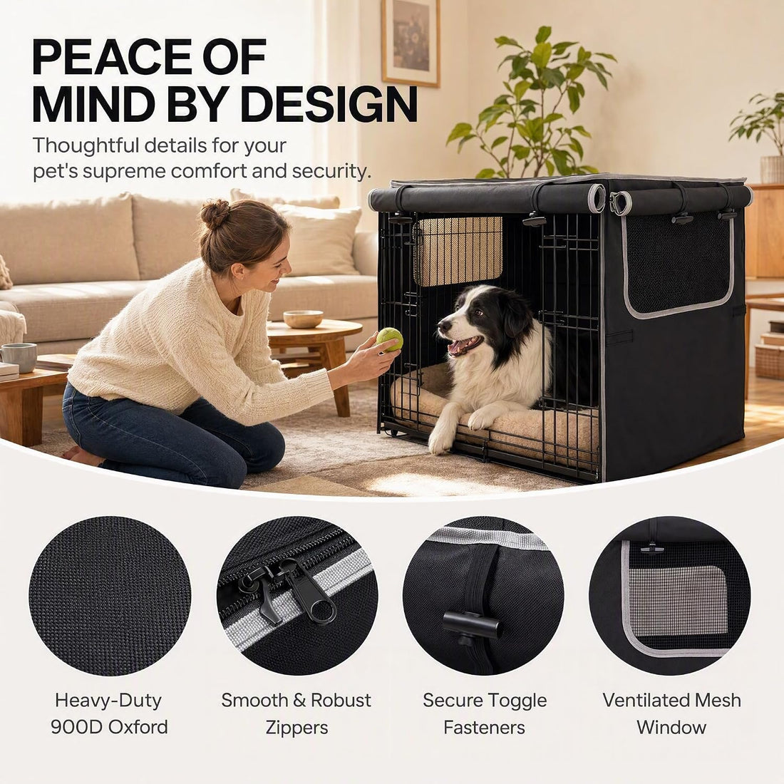 Heavy Duty 30in Dog Crate Cover, Insulated & Chew Proof