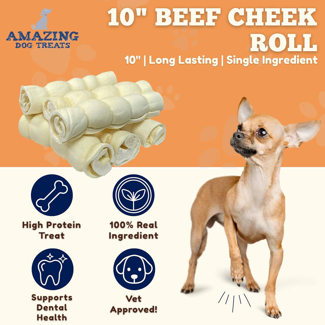 Amazing Dog Treats - Beef Cheek Rolls