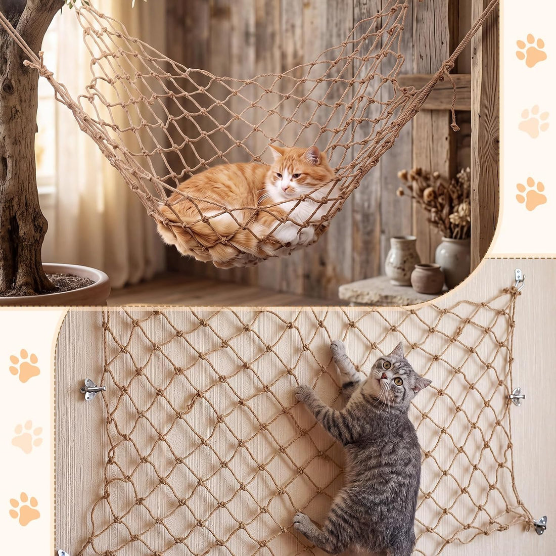 Cat Climbing Hemp Rope Net, Safety Jute Net Climbing Toys