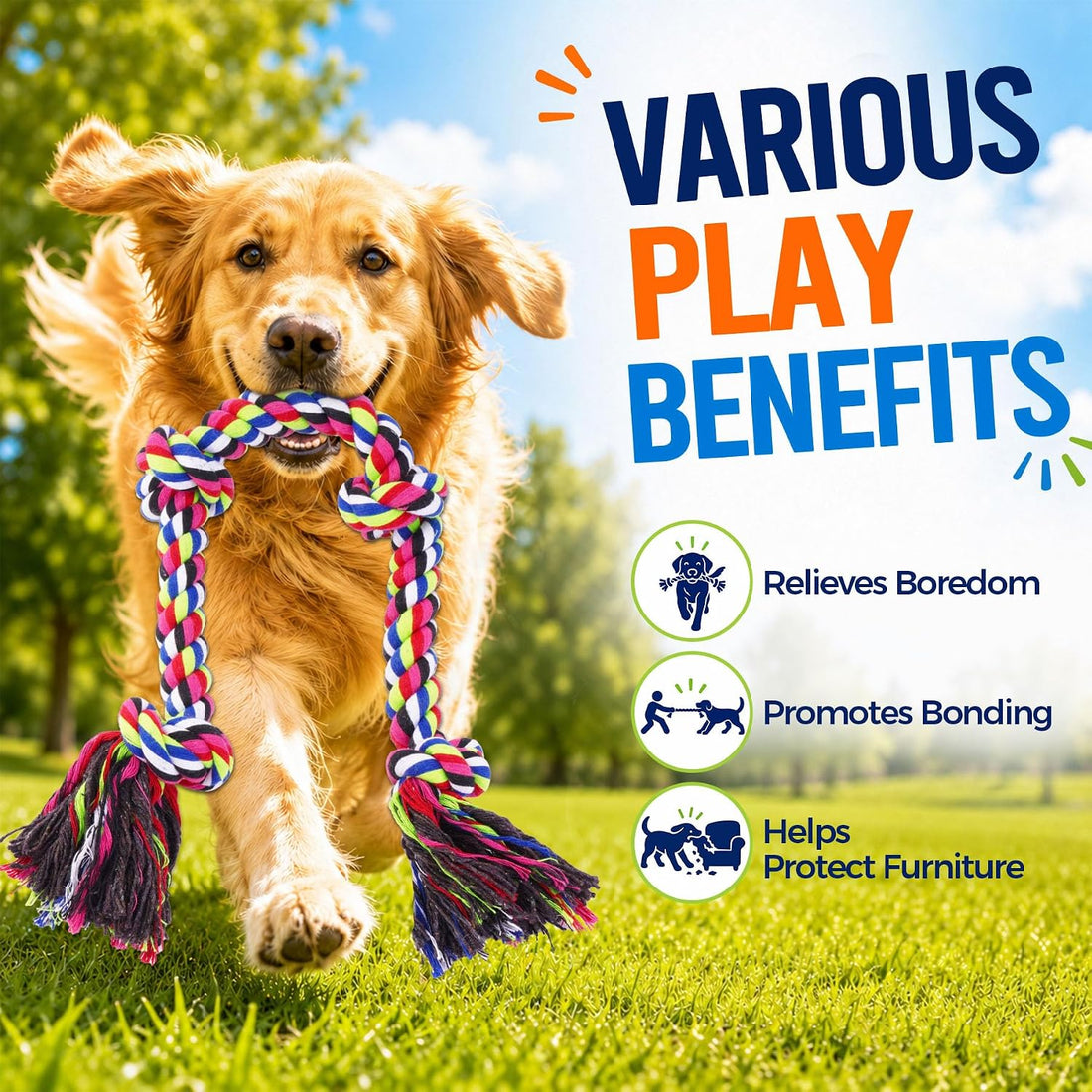 Eefitoys Tough Dog Rope Toys for Aggressive Chewers