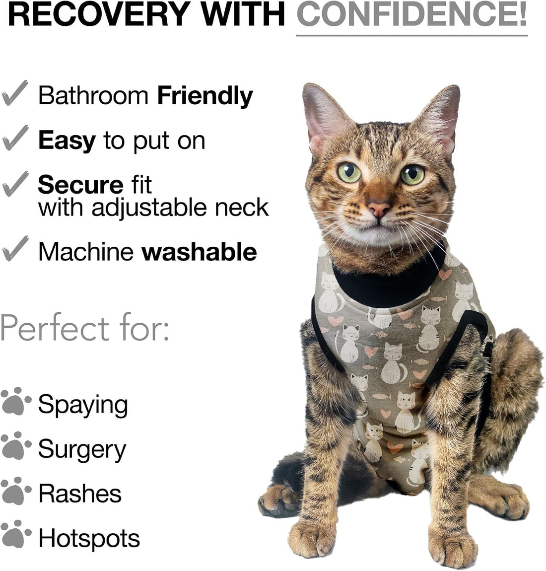BellyGuard Cat Recovery Suit for Female and Male