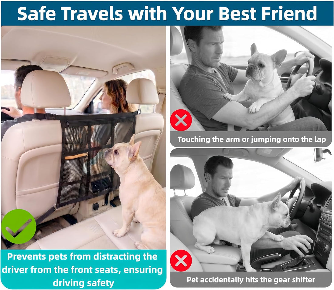 Universal Dog Car Barrier for SUV, Truck & Sedan, Double-Layer Car Net