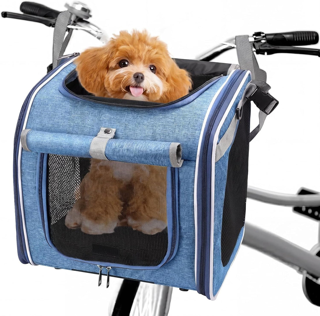Dog Bike Basket with Internal Storage Pocket, Dog Basket for Bike