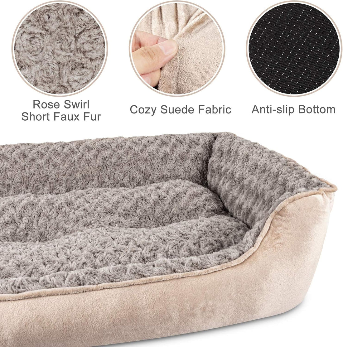 JOEJOY Rectangle Dog Bed for Large Medium Small Dogs