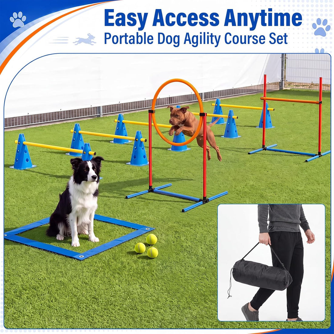 Junkin 27 Pcs Dog Agility Course Equipment Set