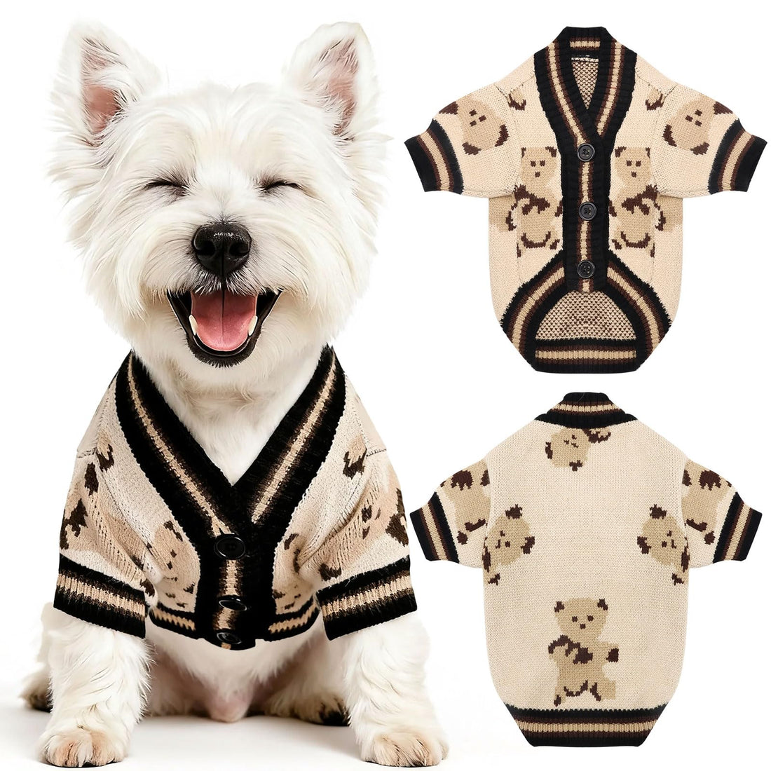 PETCARE Small Dog Sweater Cute Bear Dog Cardigan Coat Clothes