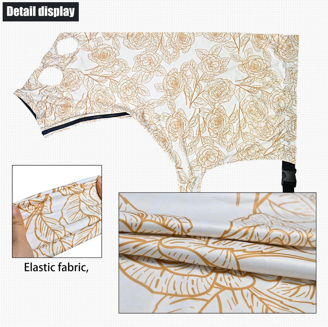 Zippered Horse Stretch Hood Without Ears, M（Flower）