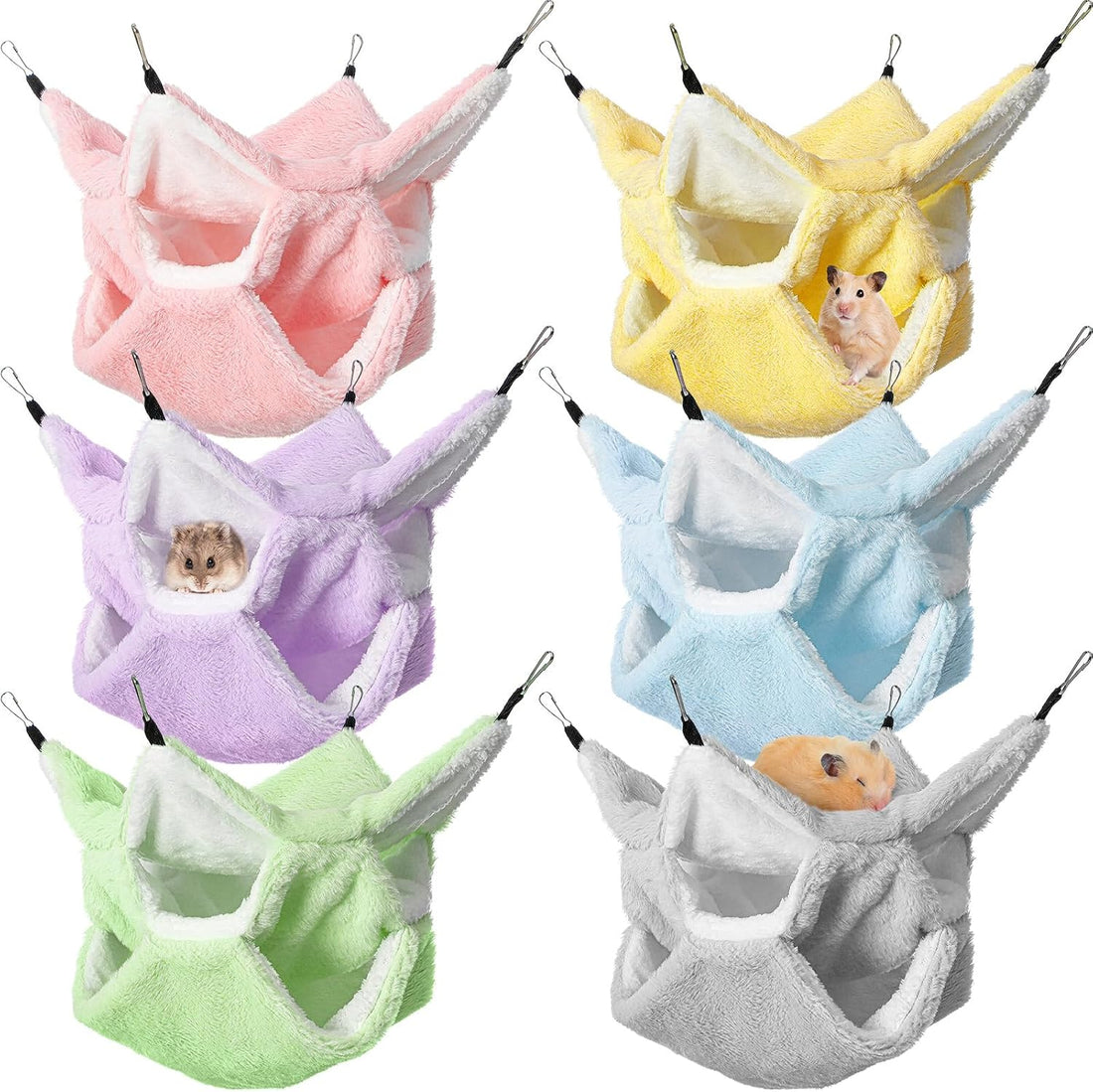 Jerify 6 Pcs 3 Layers Hammock Set for Rat, Small Animals