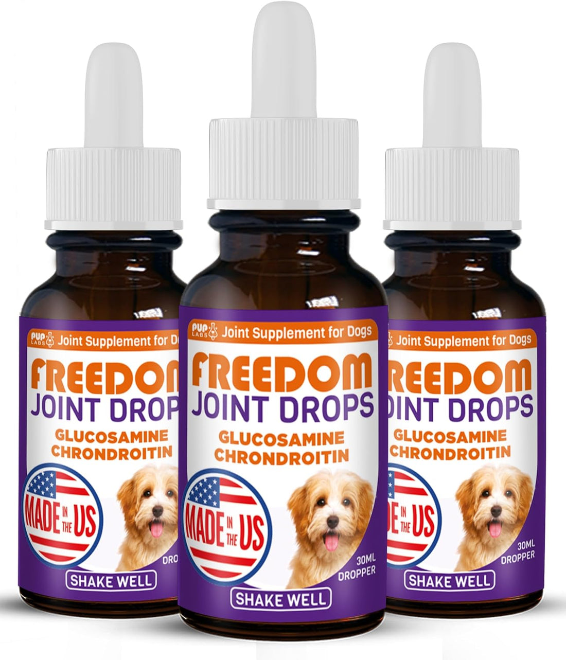Freedom Joint Drops for Dogs with Hyaluronic Acid, MSM, Glucosamine