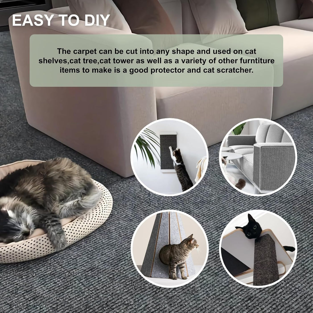 SREBAY Cat Scratch Couch Furniture Protector