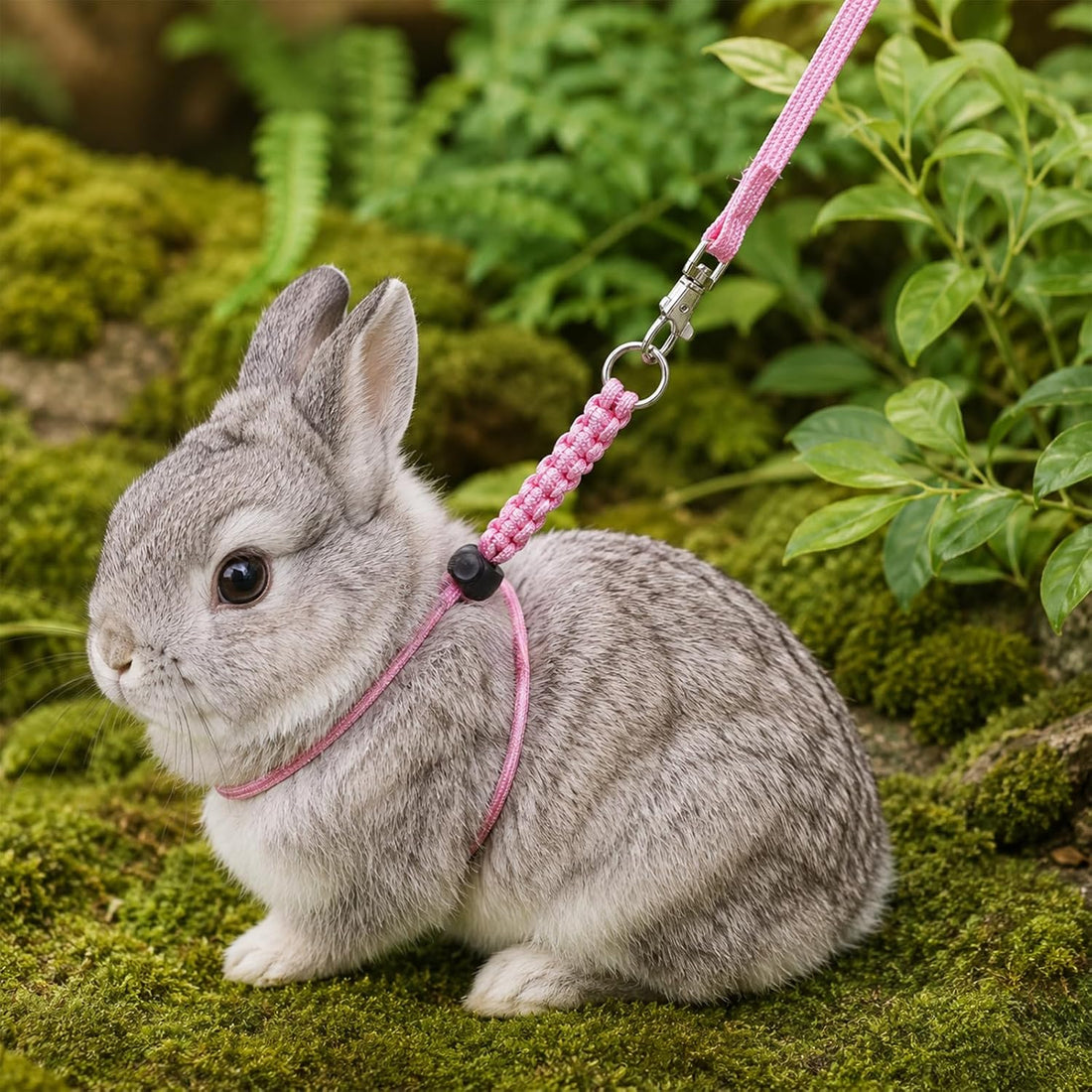 Adjustable Rabbit Harness and Leash Set, 4 Pcs Rabbit Leash