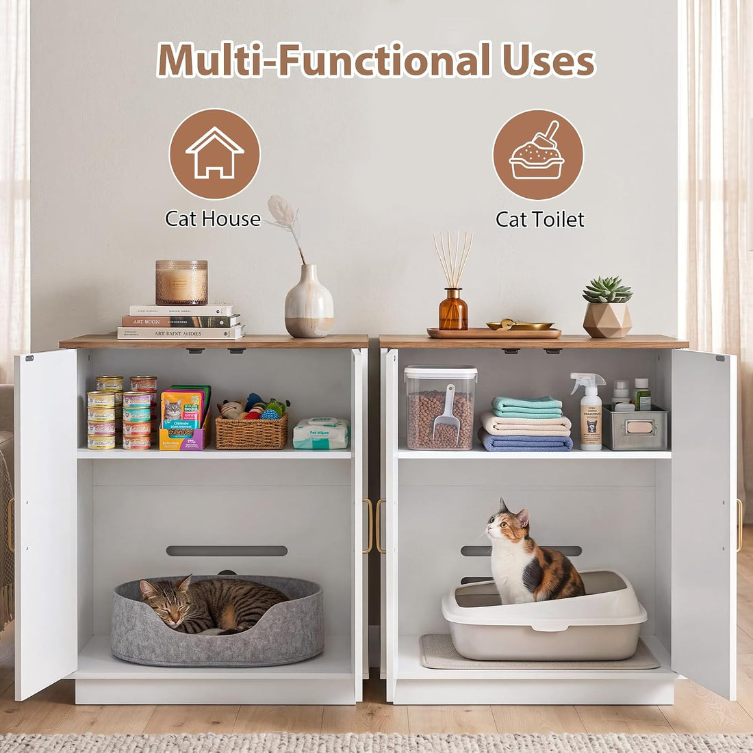 Gitelsnour 30.9'' Litter Box Enclosure Furniture- Hidden Storage