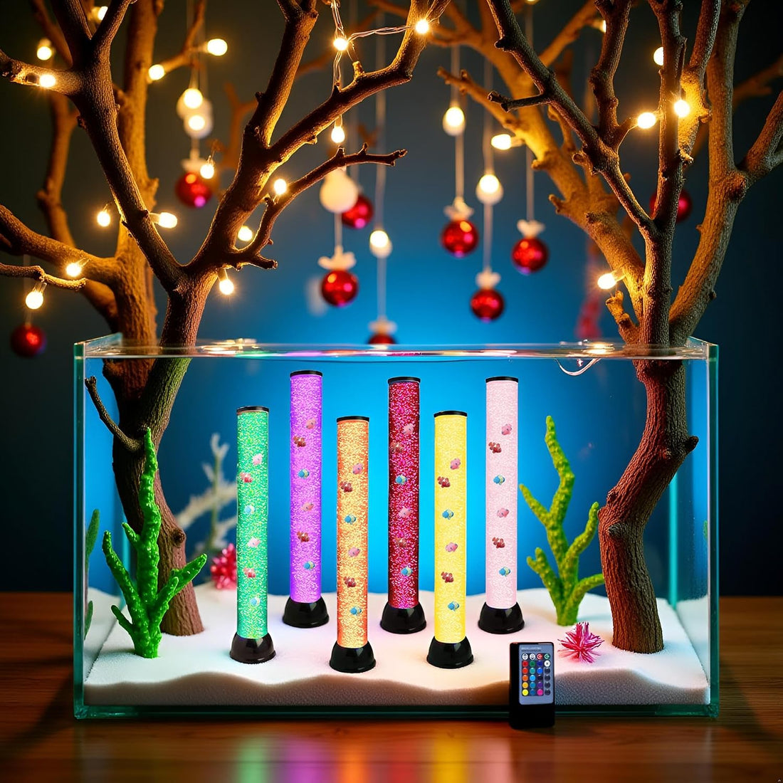 Lightahead Extra Large 32" LED Sensory Bubble Fake Fish Tube Aquarium