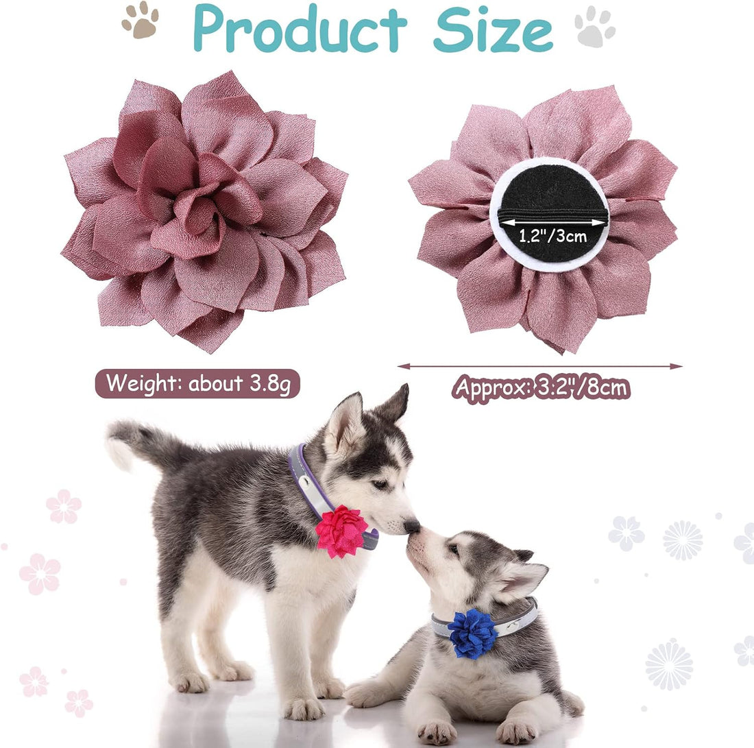 Saintrygo 20 Pieces Dog Collar Flowers Multi Color Pet Bow Ties