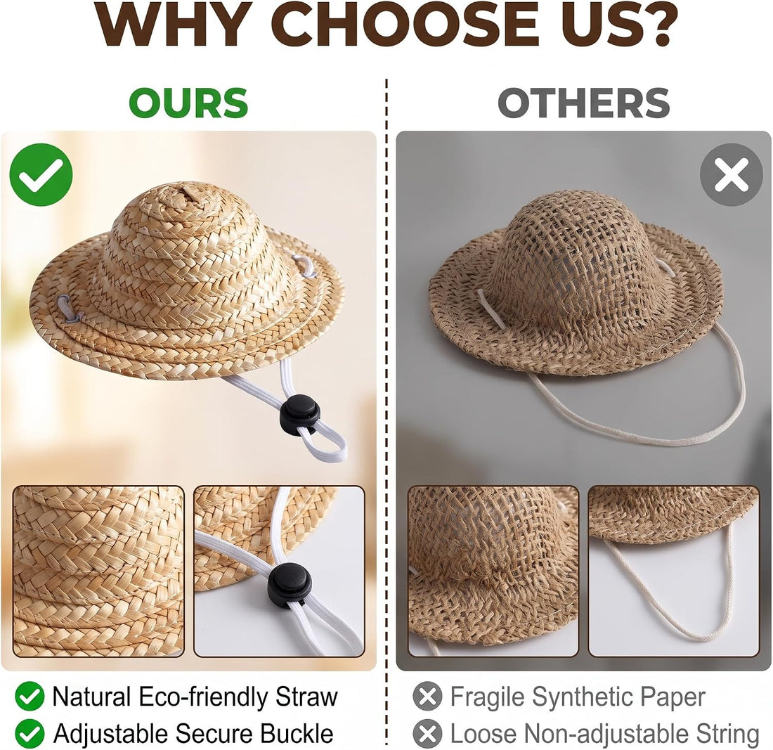 1Pc Novelty Summer Adjustable Pet Dog Outdoor Straw Hat Puppy Small