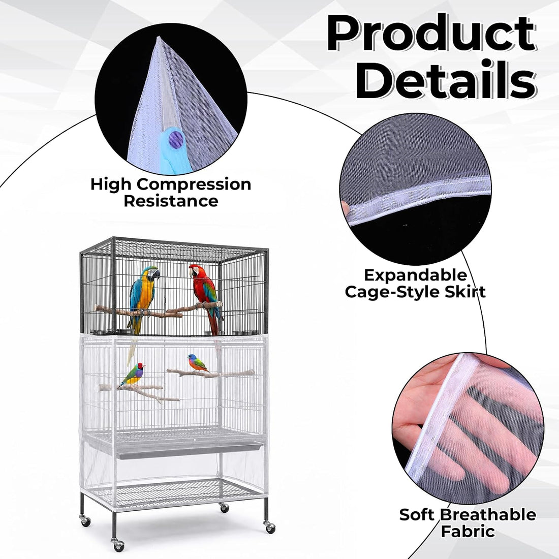 Large Bird Cage Cover Bird Cage Seed Catcher