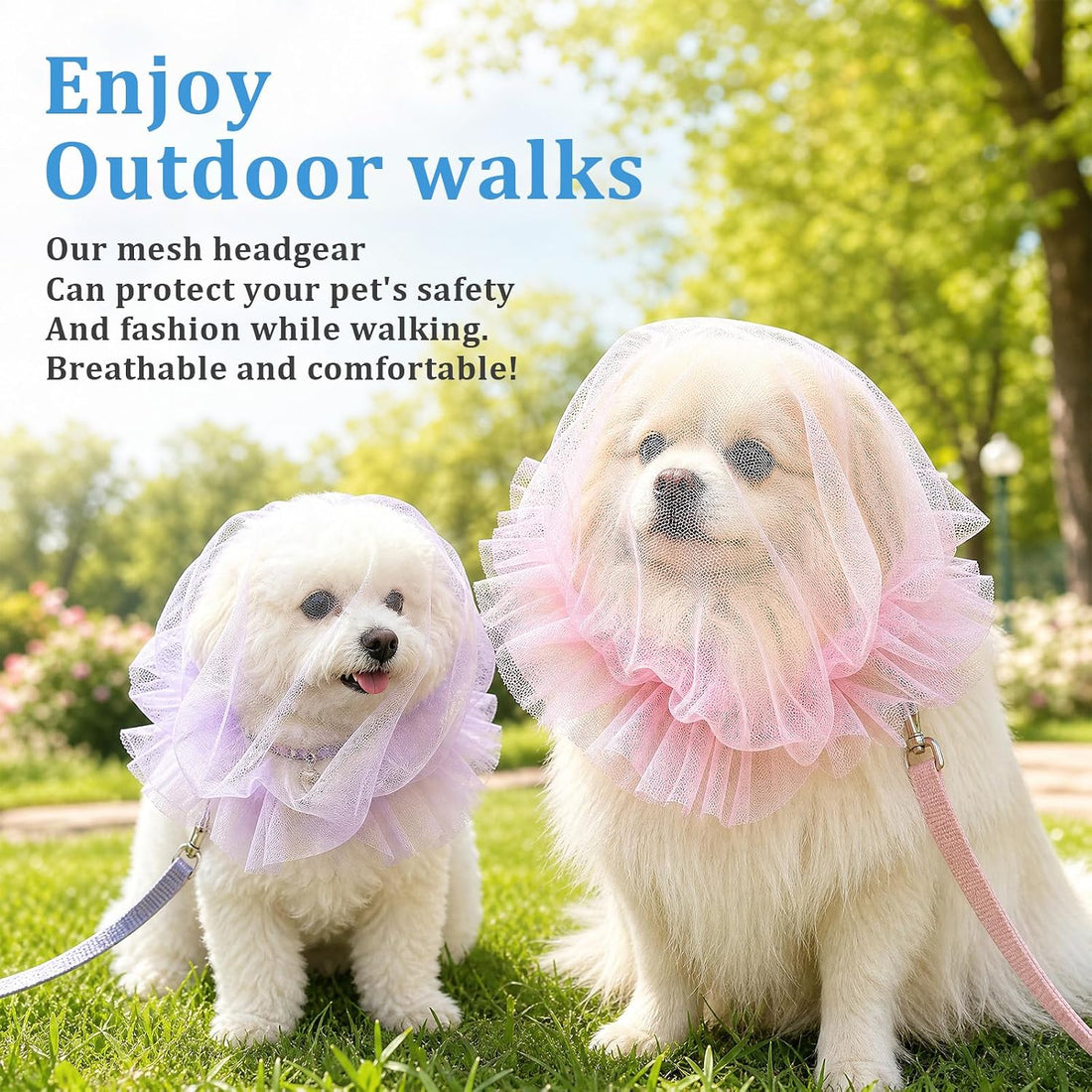 Dog Face Mesh Net, 2 Pcs Quick Release Head Cover