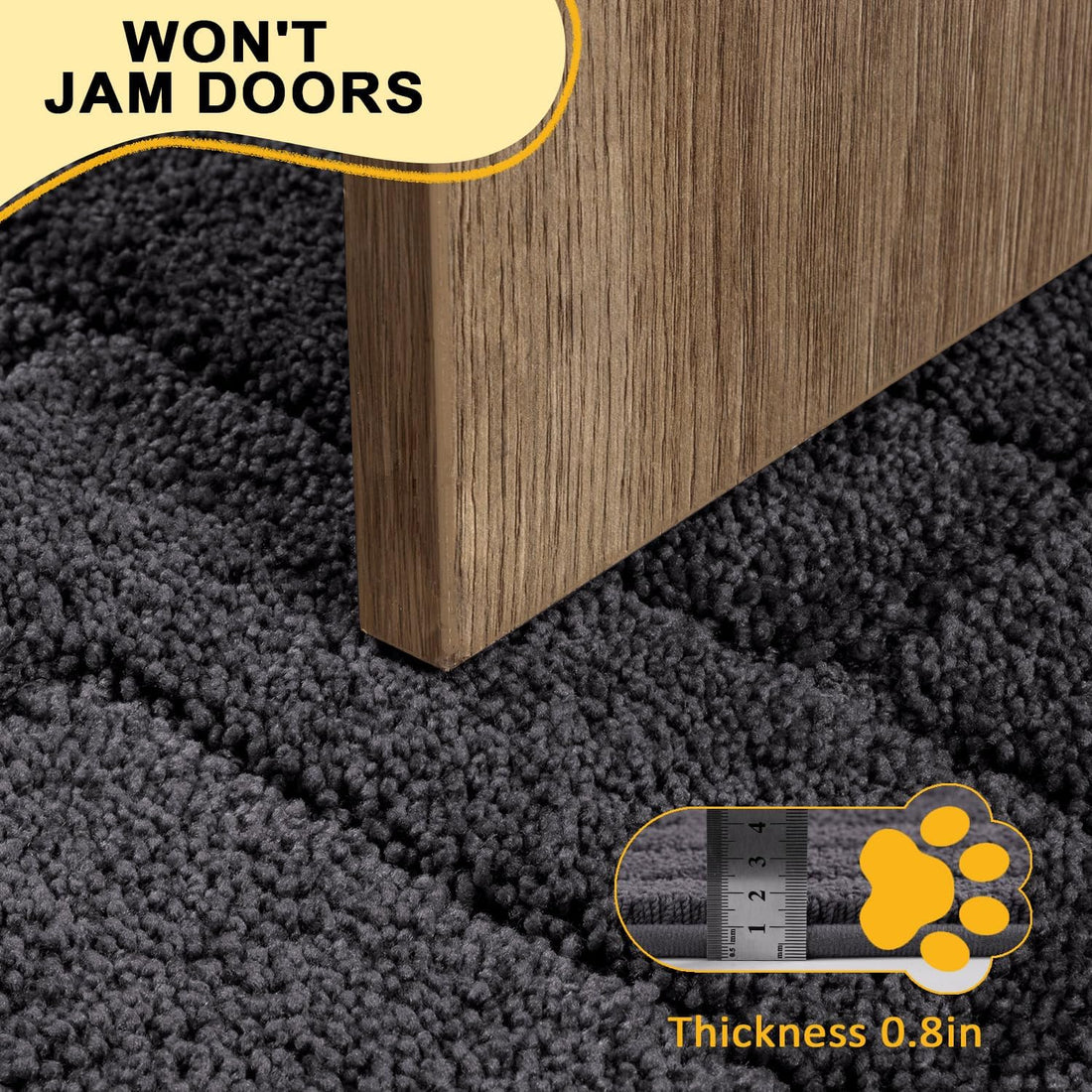 Tindbea Dog Door Mat for Mud Paws, Dirt Trapper Mud Mat, 24"x59"