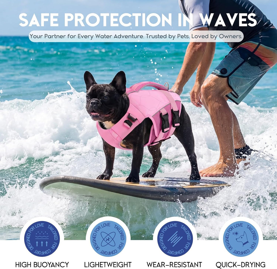 ASENKU Dog Life Jacket, High Floatation Dog Swimming Vest with Rescue