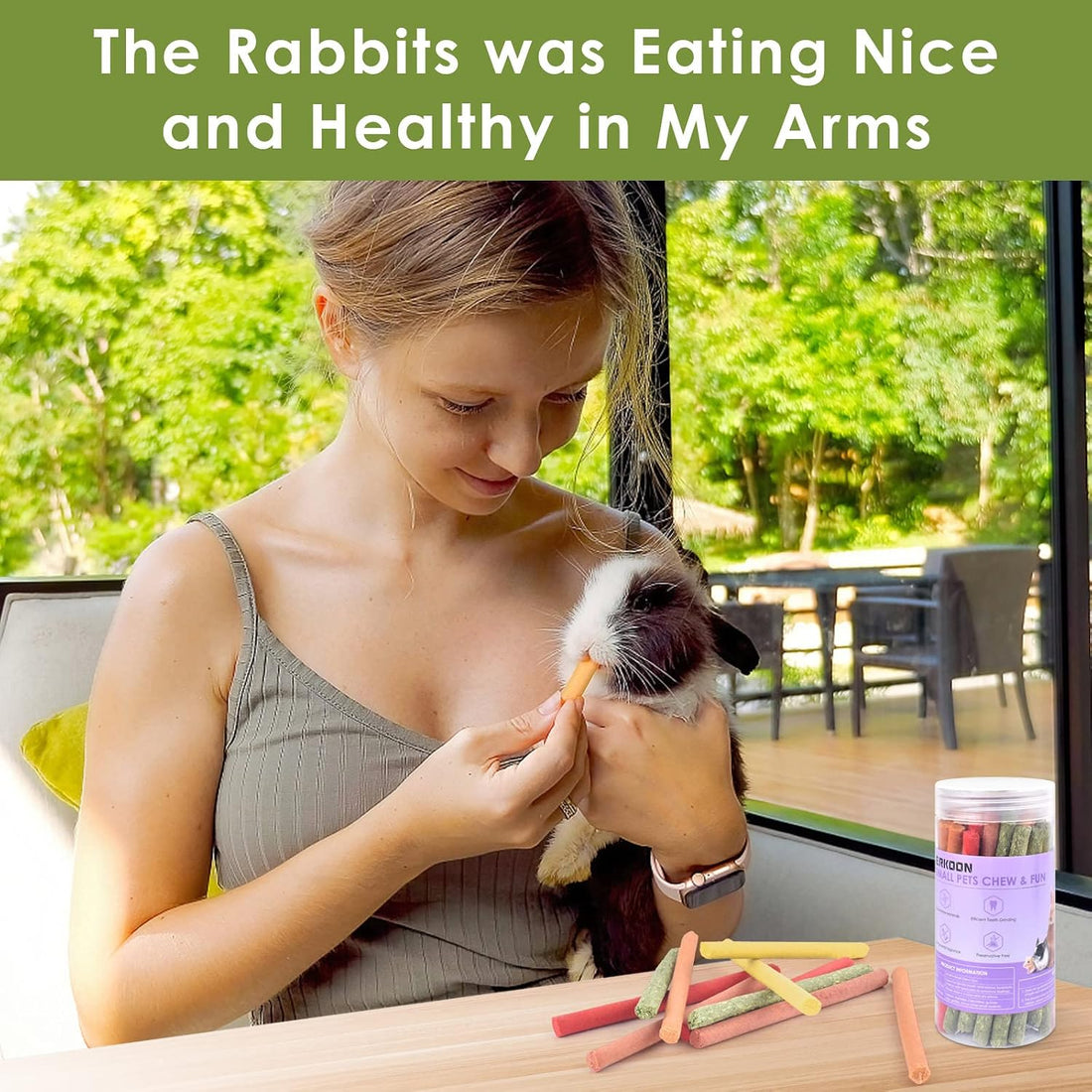 ERKOON 40Pcs Rabbit Timothy Hay Sticks