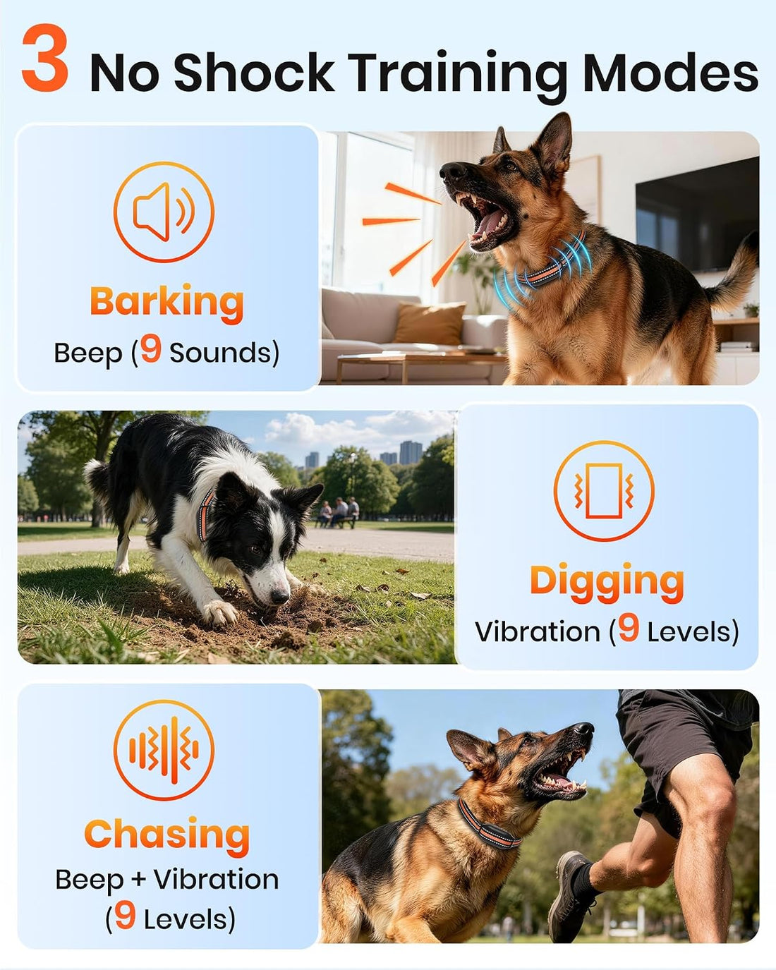 No Shock Dog Training Collar with Remote, Only Vibration & Beep