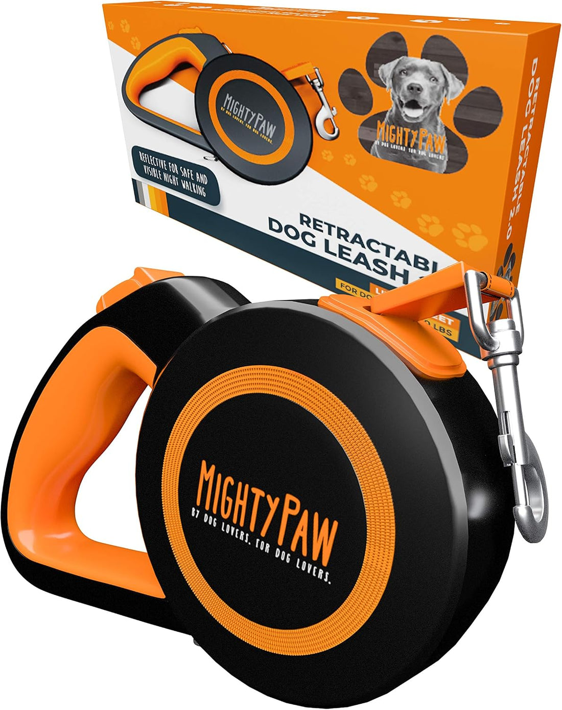 Mighty Paw Retractable Dog Leash, for Large Dogs, 50-110 lbs