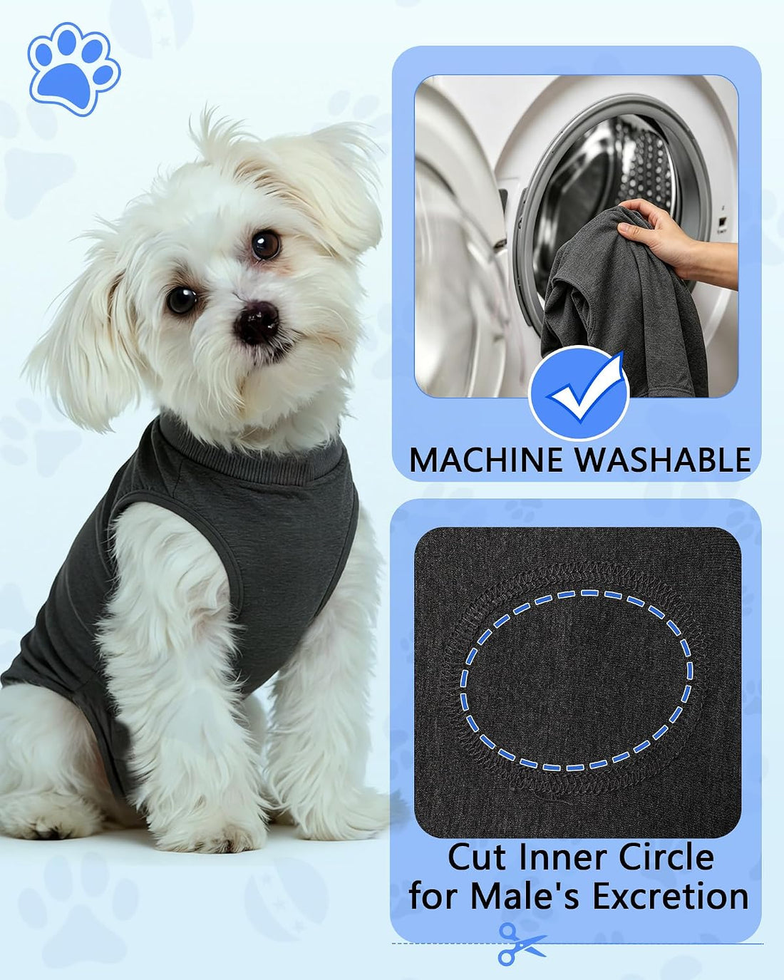 ANWA Recovery Suit for Dogs After Surgery, Breathable Dog Onesie