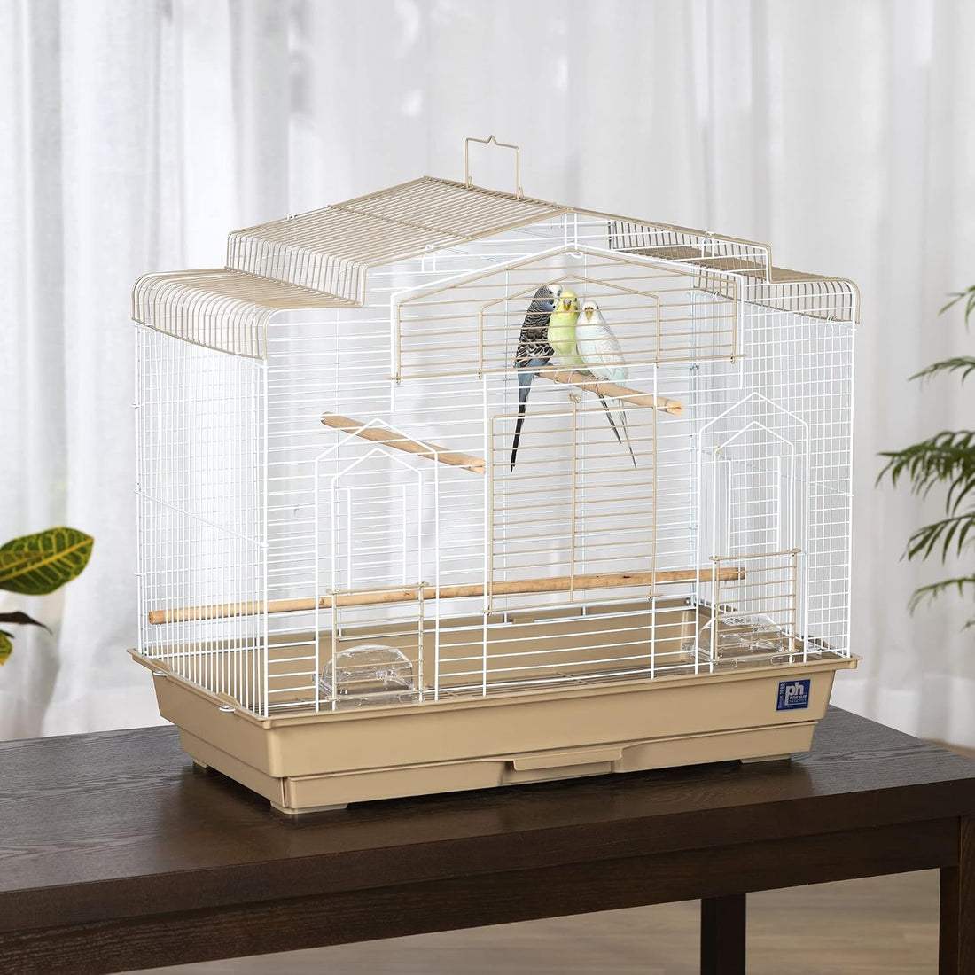 Prevue Pet Products Barn Style Bird Cage - Brown & White