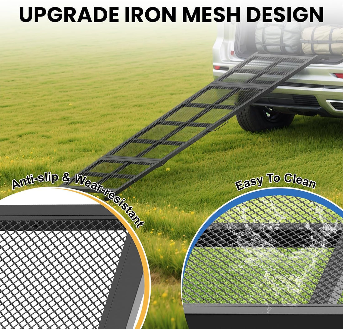 Dog Ramp for Car, 74"x 20" Large Folding Pet Stair Ramp with Non-Slip