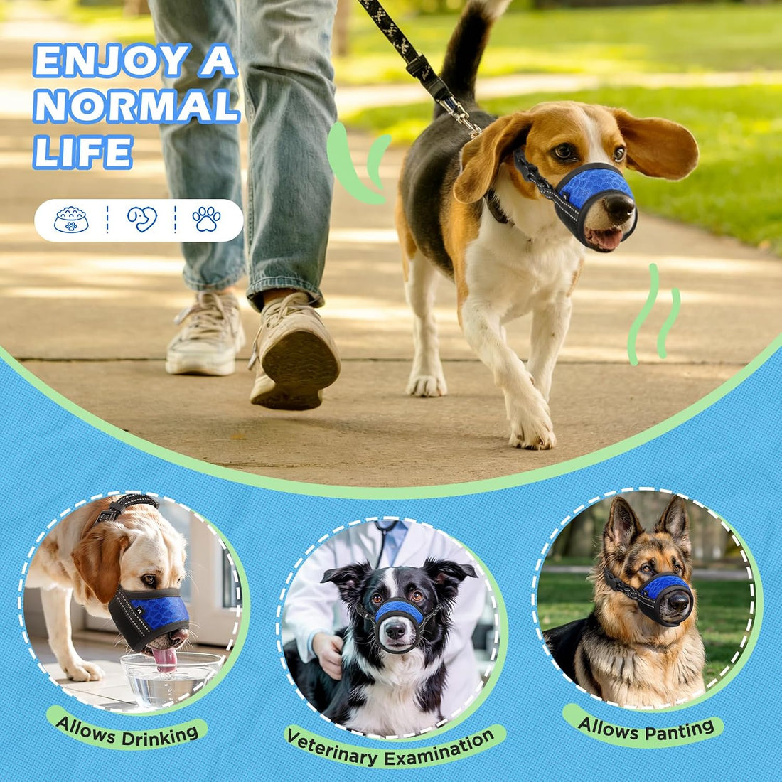 BONTHEE Dog Muzzle,Soft Breathable Mesh
