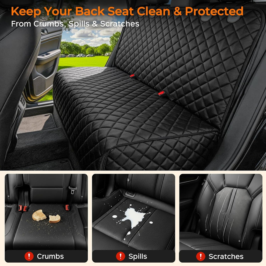 URPOWER Dog Car Seat Cover for Back Seat