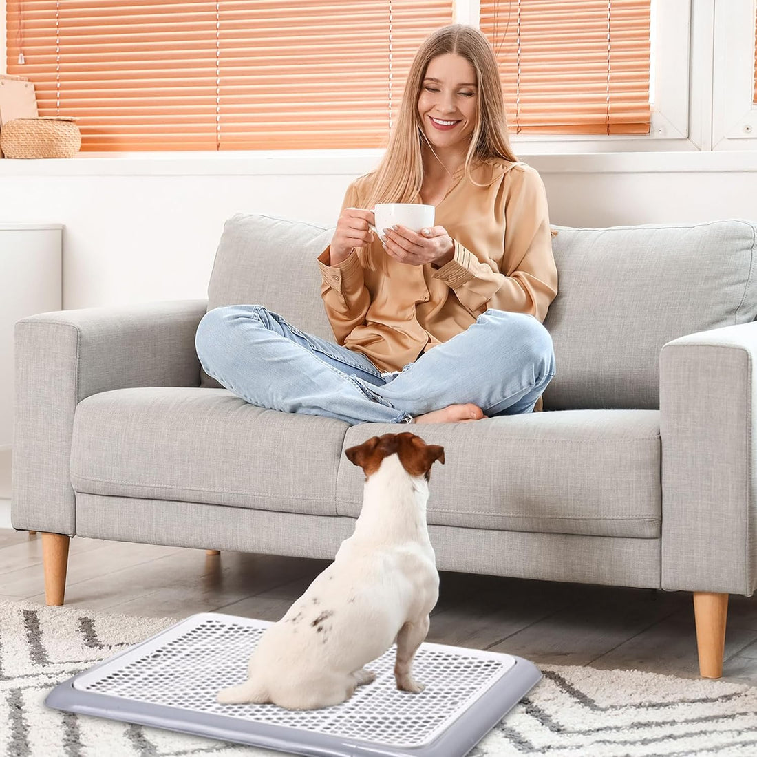 Mifoci 2 Pcs Dog Potty Tray, Mesh Puppy Training Pad