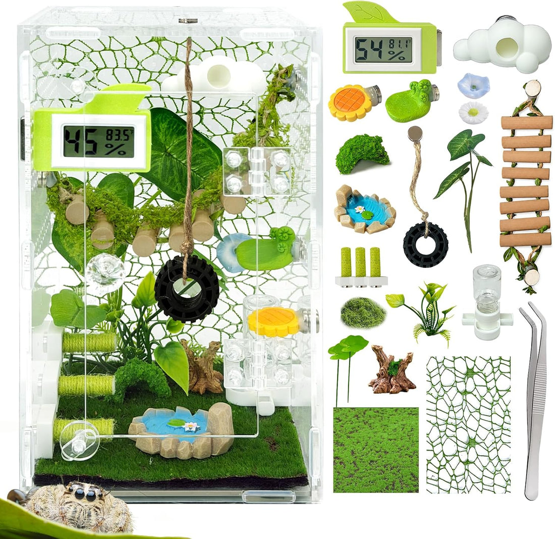 Jumping Spider Enclosure Accessories Kit,Transparent Spider