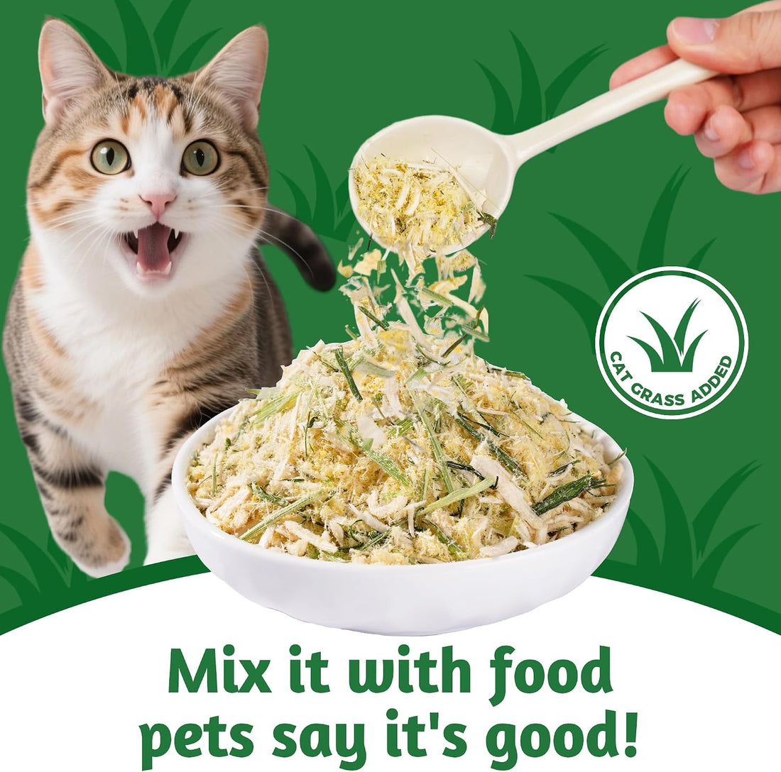 Just Try Freeze Dried Cat Grass Topper for Indoor Cats, 8 oz