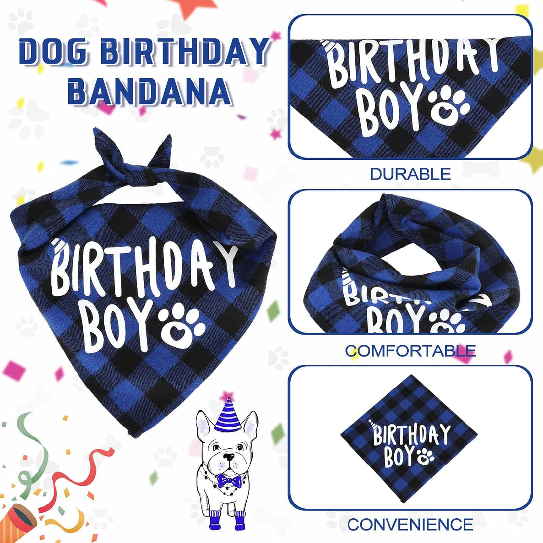 Weewooday Dog Birthday Party Supplies Birthday Boy Girl Cake Bandana