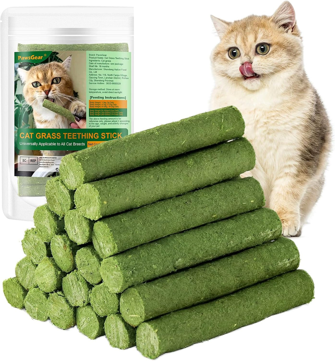 120g/4.23oz Cat Grass Teething Stick Hairballs,Chew Sticks