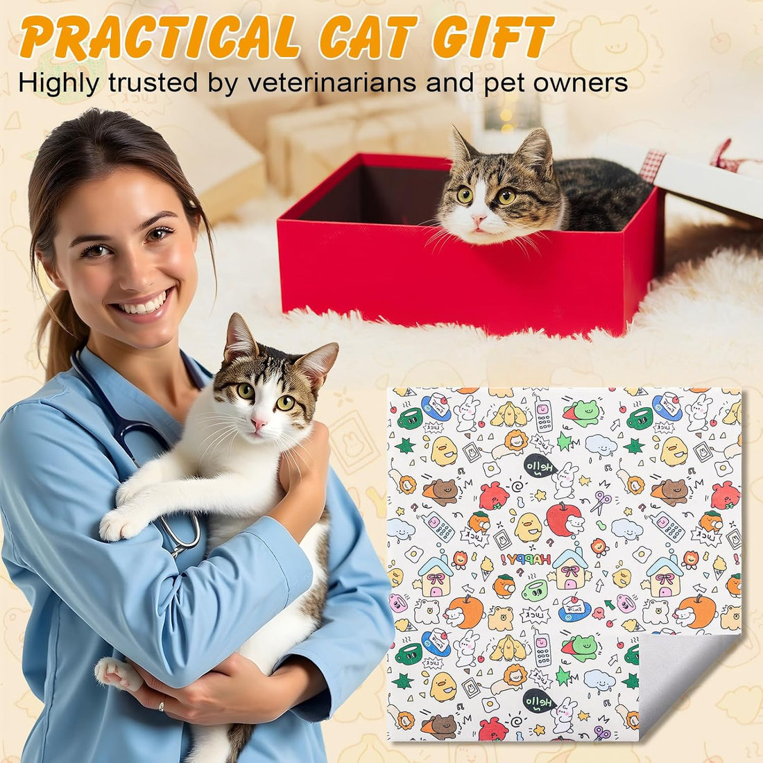 ondware 27.6In Self-Adhesive Cat Grooming Wrap